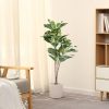Artificial Rubber Tree Plant 43in Tall Faux Ficus Tree Potted Fake Tropical Decorative House Large Floor Artificial Plants for Home Office Store Room Decor