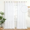 Natural Linen Curtains 63 Inch Length 2 Panels Bronze Grommet Linen Textured Short Window Drapes Light Filtering for Living Room Bedroom, 52 X 63 Inch