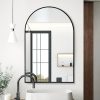 71aUnuK1OPL._AC_SL1500 Arched Wall Mirror 20x30 Inch, Black Arch-top Bathroom Vanity Wall Mounted Mirror, Bedroom Modern Black Metal Framed Mirror