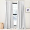 Faux Linen Curtains 90 inches Long for Doorway, Pinch Pleated Thick Room Darkening Window Treatments Noise Reducing Privacy for Living Room/Bedroom, Natural, W34 x L90, 2 Panels
