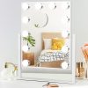 71bC5yz553L._AC_SL1500 Lighted Vanity Makeup Mirror with Lights Hollywood Cosmetic Mirror with 9 Dimmable LED Bulbs for Dressing Room Tabletop, 3 Color Lighting, Detachable 10X Magnification Mirror, White