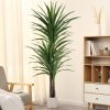 Dracaena Indoor Plant 4ft Tall Faux Plant Indoor Large Fake Plants Potted Yucca Tree Tropical Floor Plant Artificial Silk Palm Trees for Home Office Store Decor Housewarming Gift