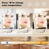 Makeup Vanity Mirror with Lights, 10X Magnification Hollywood Lighted Mirror with 9 Dimmer Led Bulbs, Plug in Light-up Beauty Mirror, Touch Screen Lighted Table Set Mirror, 360°Rotation(White)