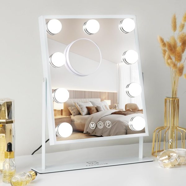 71d4ValkT0L._AC_SL1500 Vanity Mirror with Lights 17.7" X 21.6" Irregular Cute Cloud Lighted Makeup Mirror with Dimmable 3 Light Modes Esthetics Hollywood Mirror for Tabletop Wall-Mounted Bedroom Beauty Salon