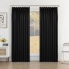 71dCKBNDmLL._AC_SL1500 Pure White Pinch Pleat Curtain 52" W x 63" L Solid Thermal Insulated 50% Blackout Patio Door Curtain Panel Drape for Traverse Rod and Track with Tieback, (One Panel)