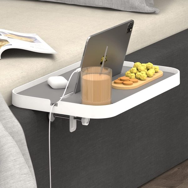 71daQaB9xoL._AC_SL1200 Bedside Shelf for Bed, Bedside Tray Table Under Mattress for Box Spring Bed/Plate Bed/Platform Bed, 17" Large Bed Tray Nightstand Shelf Bedside Caddy for College Dorm Bed