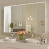 71df3Lc9dAL._AC_SL1500 22x30 Inch Bronze Bathroom Mirror for Vanity, Brushed Bronze Metal Frame Mirror for Wall, Rounded Rectangle Bronze Frame Mirror with Tempered Glass, Anti-Rust (Horizontal/Vertical)