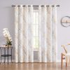 Tree Print Yellow Grey and White Curtains for Living Room Windows - Linen Textured Grommet Branches Pattern Window Treatment Set for Bedroom - 50" W x 96" L - (2 Panels)