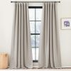 Faux Linen Curtains 90 inches Long for Doorway, Pinch Pleated Thick Room Darkening Window Treatments Noise Reducing Privacy for Living Room/Bedroom, Natural, W34 x L90, 2 Panels