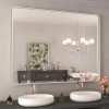71e_Q4On_L._AC_SL1500 22x30 Inch Bronze Bathroom Mirror for Vanity, Brushed Bronze Metal Frame Mirror for Wall, Rounded Rectangle Bronze Frame Mirror with Tempered Glass, Anti-Rust (Horizontal/Vertical)