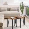 71ec12drd9L._AC_SL1500 Nesting Coffee Tables, End Tables Set of 2 for Living Room Bedroom, Industrial Small Stacking Side Tables with Metal Frame for Couch, Rustic Brown and Black ULET013B01