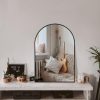71el82TFBYL._AC_SL1500 Arched Wall Mirror for Bathroom,Mirrors for Wall,24''x36'',Vanity Mirror for Bedroom Dresser, Entryway, Living Room, Metal Frame (36''x24'',Gold)