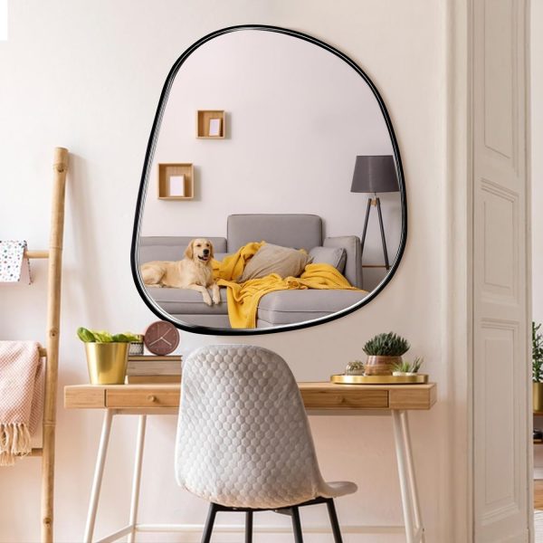 71epvdkF0lL._AC_SL1500 22x30 Inch Black Bathroom Mirror - Metal Frame Rectangle Vanity Mirror for Wall - Ideal for Bathroom, Living Room, Bedroom, and More - Hanging Horizontal or Vertical