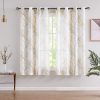 Tree Print Yellow Grey and White Curtains for Living Room Windows - Linen Textured Grommet Branches Pattern Window Treatment Set for Bedroom - 50" W x 96" L - (2 Panels)