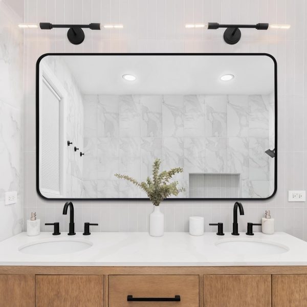 71fyWNiHuBL._AC_SL1500 Arched Wall Mirror 20x30 Inch, Black Arch-top Bathroom Vanity Wall Mounted Mirror, Bedroom Modern Black Metal Framed Mirror