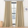 Faux Linen Curtains 90 inches Long for Doorway, Pinch Pleated Thick Room Darkening Window Treatments Noise Reducing Privacy for Living Room/Bedroom, Natural, W34 x L90, 2 Panels