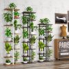 71h4SiDmohL._AC_SL1000 Plant Stand, Multiple Flower Pot Holder Shelf, Wood and Metal Tall Plant Display Rack Storage Organizer for Indoor, Outdoor, Garden, Patio, Balcony(8 Tier 9 Potted)