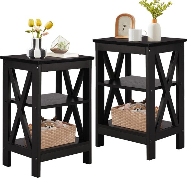 71hm-TKY3VL._AC_SL1500 Modern Nightstands Side End Table Night Stand with Storage Shelf for Bedroom,Living Room, Set of 1, White(one)