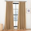 Faux Linen Curtains 90 inches Long for Doorway, Pinch Pleated Thick Room Darkening Window Treatments Noise Reducing Privacy for Living Room/Bedroom, Natural, W34 x L90, 2 Panels