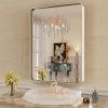 71jrX2KzMyL._AC_SL1500 22x30 Inch Bronze Bathroom Mirror for Vanity, Brushed Bronze Metal Frame Mirror for Wall, Rounded Rectangle Bronze Frame Mirror with Tempered Glass, Anti-Rust (Horizontal/Vertical)