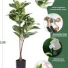 Artificial Rubber Tree Plant 43in Tall Faux Ficus Tree Potted Fake Tropical Decorative House Large Floor Artificial Plants for Home Office Store Room Decor