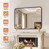 Black Bathroom Mirror Large Rectangle Vanity Framed Mirror for Wall, 30x40 Inch Modern Metal Wall Mirror Farmhouse, Anti-Rust, Tempered Glass, Hangs Horizontally or Vertically