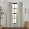 Faux Linen Curtains 90 inches Long for Doorway, Pinch Pleated Thick Room Darkening Window Treatments Noise Reducing Privacy for Living Room/Bedroom, Natural, W34 x L90, 2 Panels