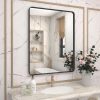 71mIowKJd_L._AC_SL1500 20x30 Silver Bathroom Mirror, Silver Wall Mirror for Vanity, Brushed Metal Framed Rectangle Mirror, Anti-Rust, Brushed Nickel,Shatterproof, Round Corners(Horizontally/Vertically)