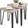 71n-SKhCiaL._AC_SL1500 Nesting Coffee Tables, End Tables Set of 2 for Living Room Bedroom, Industrial Small Stacking Side Tables with Metal Frame for Couch, Rustic Brown and Black ULET013B01