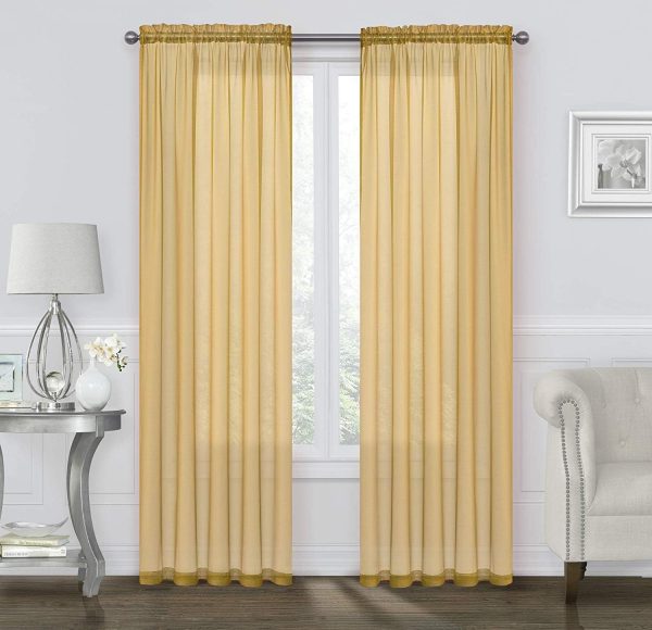 71n1yiM0-JL._AC_SL1500 2 Pack: Basic Rod Pocket Sheer Voile Window Curtain Panels - Assorted Colors (White, 84 in. Long)
