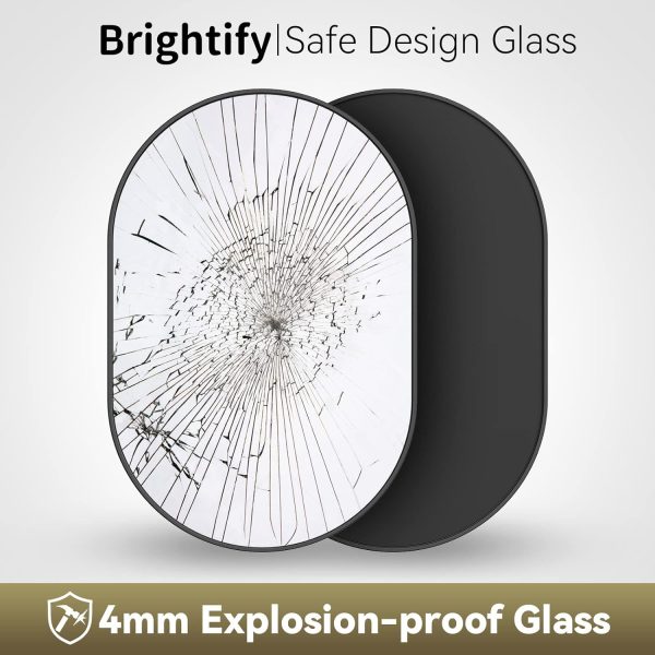 Black Oval Mirror for Bathroom Vanity 20x30 Inch, Matte Black Bathroom Mirrors for Wall Metal Frame, Wall Mounted Mirror for Bedroom Living Room Wall Decor Hang Vertical and Horizontal