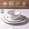 71o-POPPOPL._AC_SL1500 Ceramic Dinnerware Sets, Embossed White Stoneware Plates and Bowls Sets, Housewarming Wedding Gift | Dishwasher & Microwave Safe | Dishes Set Service for 4