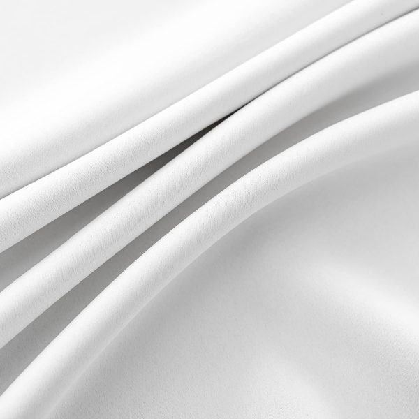 71o30RpVzbL._AC_SL1500 Pure White Pinch Pleat Curtain 52" W x 63" L Solid Thermal Insulated 50% Blackout Patio Door Curtain Panel Drape for Traverse Rod and Track with Tieback, (One Panel)
