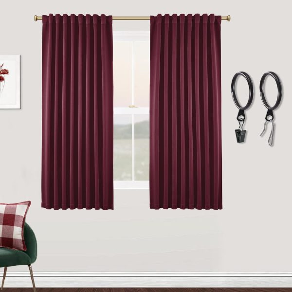 Blackout Curtains 96 Inches Long 2 Panel Set for Living Room,Black Out Room Darkening Thermal Pleated Back Tab Hooks Rings Pleat 8 FT Track Ceiling to Floor Length Curtains for Bedroom Window,Cream