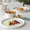 71pS9btycvL._AC_SL1500 12Pcs Melamine Dinnerware Set, White Dinnerware Set Indoor and Outdoor Use Plates and Bowls Sets For 4 Dishes Camping Dishwasher Safe BPA Free(Sage White)