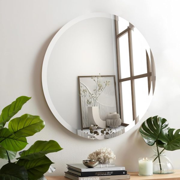71qDwRLVZ4L._AC_SL1500 16x24 inch Beveled Bathroom Mirror, Rectangle Frameless Mirror, 1" Polished Beveled Edge Wall Mirror, Beveled Square Mirror for Bathroom, Living Room, Bedroom