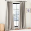 Faux Linen Curtains 90 inches Long for Doorway, Pinch Pleated Thick Room Darkening Window Treatments Noise Reducing Privacy for Living Room/Bedroom, Natural, W34 x L90, 2 Panels