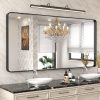 71qnwYyctmL._AC_SL1500 22x30 Inch Bronze Bathroom Mirror for Vanity, Brushed Bronze Metal Frame Mirror for Wall, Rounded Rectangle Bronze Frame Mirror with Tempered Glass, Anti-Rust (Horizontal/Vertical)