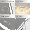 Hollywood Vanity Mirror with Lights, Lighted Vanity Mirror with Detachable 10X Magnification Mirror, 3 Colors, 1200mAh Rechargeable Standing Makeup Mirror with Lights White