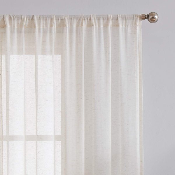 71rCRny9H5L._AC_SL1500 Linen Sheer Curtains 108inches Long for Living Room Flax Blend Retro Window Draperies for Bedroom Sheers Rod Pocket 52" w x 2Panel Natural