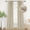 71smXLXheCL._AC_SL1500 100% Blackout Curtains for Bedroom, Thermal Insulated Linen Blackout Curtains 96 Inch Length 2 Panels Set, Back Tab/Rod Pocket Room Darkening Curtains for Bedroom, Nursery -Oatmeal,W50 X L96