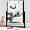 71uhzZ71LoL._AC_SL1500 Lighted Vanity Makeup Mirror with Lights Hollywood Cosmetic Mirror with 9 Dimmable LED Bulbs for Dressing Room Tabletop, 3 Color Lighting, Detachable 10X Magnification Mirror, White