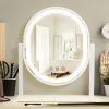 Oval Vanity Mirror with Lights 3 Colors Modes Hollywood Lighted Makeup Mirror with Smart Touch Control Brightness Adjustable & 360°Rotation