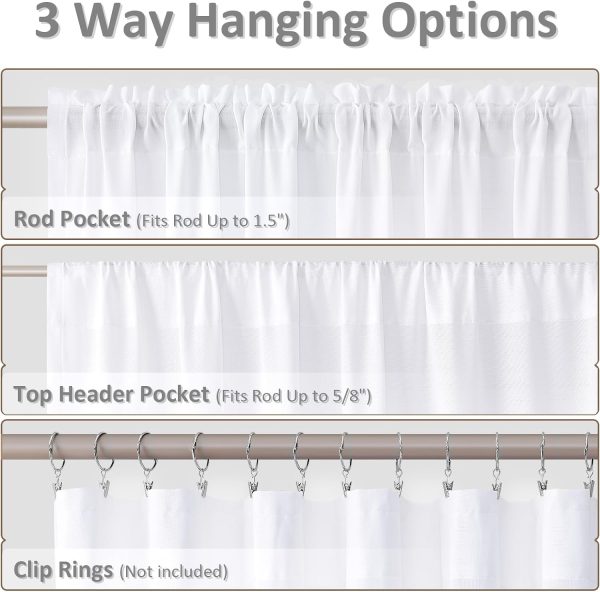 71x2BeGMWgL._AC_SL1500 Pure White Linen Curtains 90 Inch Length for Living Room Bedroom 2 Panels Set Rod Pocket Light Filtering Semi Sheer Window Curtains 52 Inch Width Boho Farmhouse Linen Drapes, W52xL90