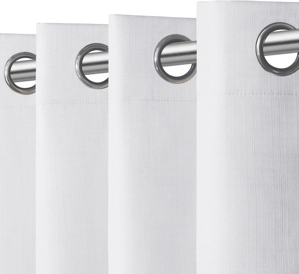 71xAgwP2iyL._AC_SL1500 Linen Textured 100% Blackout Curtain 100x96 Inch Extra Wide Patio Sliding Door Curtain Solid Thermal Insulated Room Curtain for Bedroom, Living Room (1 Panel, White)