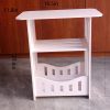 End Table, Cute Nightstands Small Tables for Small Spaces White Coffee Bedside StorageShelf for Office, Living Room, Bedroom (OS-IF9T-RZPT)