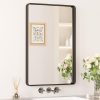 71yic4zRLSL._AC_SL1500 Black Metal Framed Bathroom Mirrors for Wall, 20 x 30 Inch Rounded Rectangle Bathroom Vanity Mirror, Matte Black Farmhouse Mirror with Seamless Frame, HD Tempered Glass(Horizontal/Vertical)