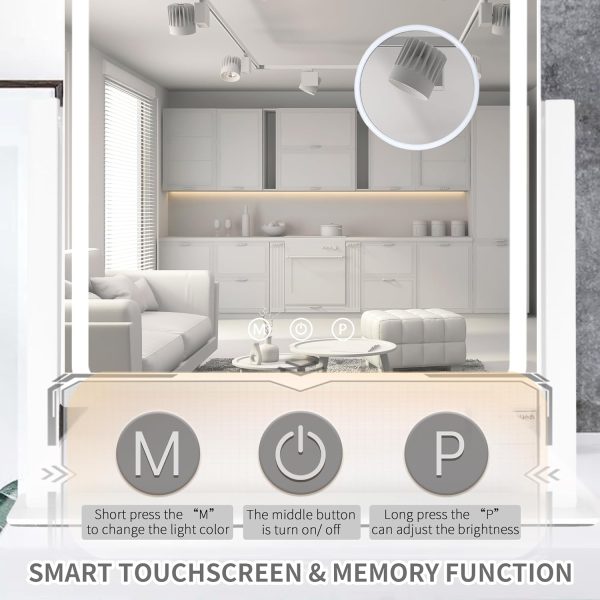 Hollywood Vanity Mirror with Lights, Lighted Vanity Mirror with Detachable 10X Magnification Mirror, 3 Colors, 1200mAh Rechargeable Standing Makeup Mirror with Lights White