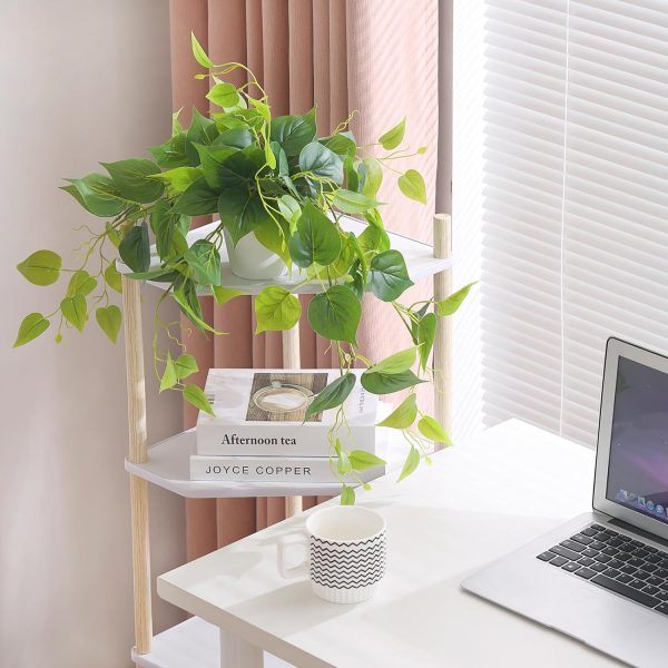 1 Pack Fake Plants Artificial Scindapsus Aureus in Pots, Realistic Fake Greenery Potted Plants for Home Office Desk Window Sill Bathroom Bedroom Outdoor Indoor