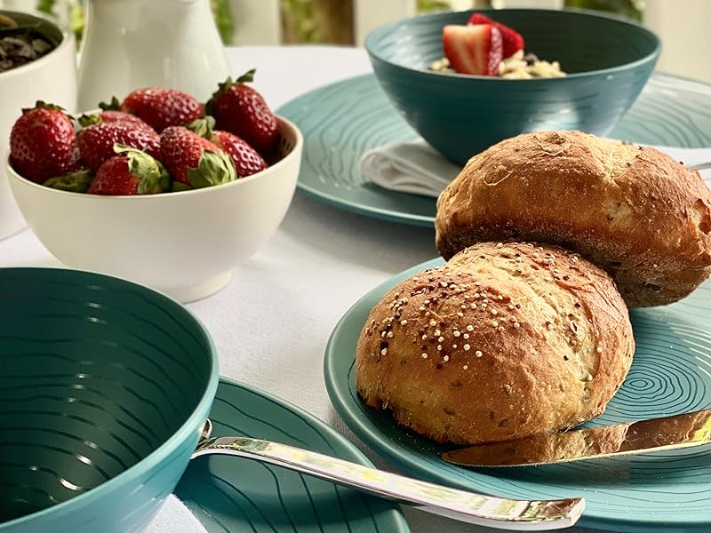 12 PCS Dinnerware set, Organica Azure Blue